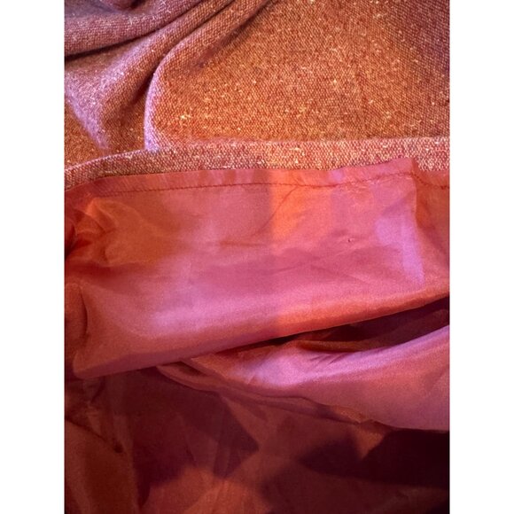 Hobbs London Dress Women 4 Red Wool Silk Tweed Button Neckline Sheath Preppy - Picture 10 of 13